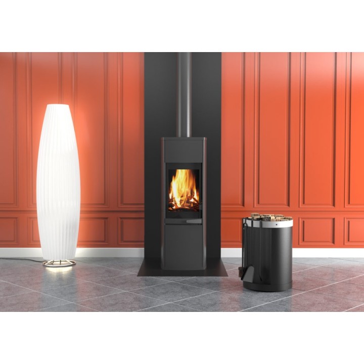 Piastra protettiva verticale liscia, colore grigio - Altezza 100 cm per stufa - Capska