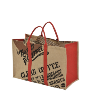 Sac A Buches Toile De Jute Noir Coffee Anses Noires