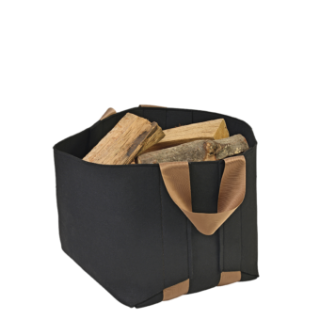 Sac A Buches Feutrine Noir Wool Anses Bronze