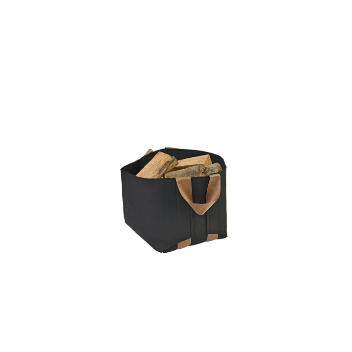 Sac A Buches Feutrine Noir Wool Anses Bronze