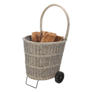 Chariot A Bois Exo Osier Grise