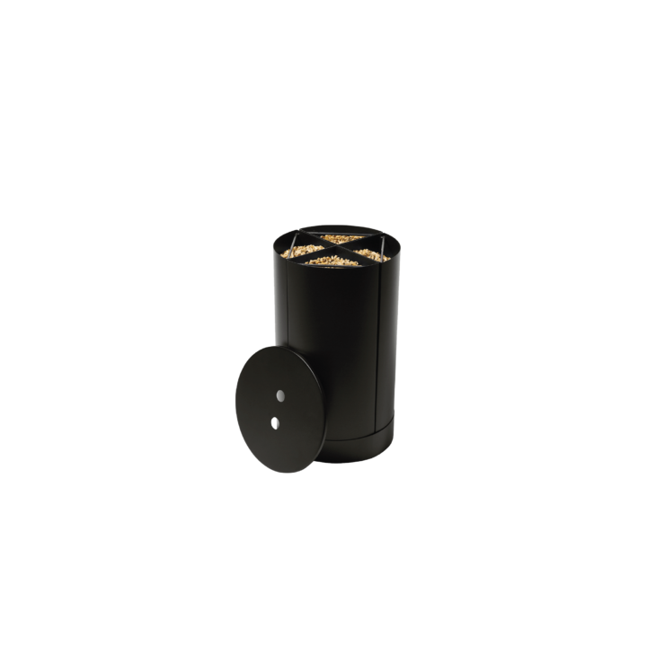 Rangement à granulés Fractio noir pour cheminée et poeles à bois - Capska