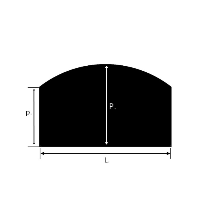 Abgerundete Bodenplatte 80x50cm Dixneuf | Holzofenschutz