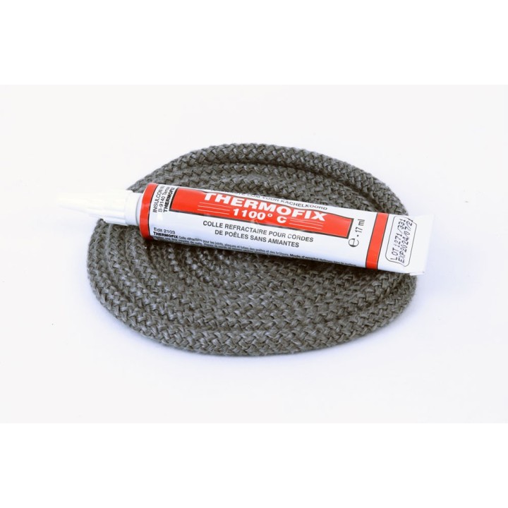 Round Braided Gasket ø 6 mm x 2,5 m + glue - Capska