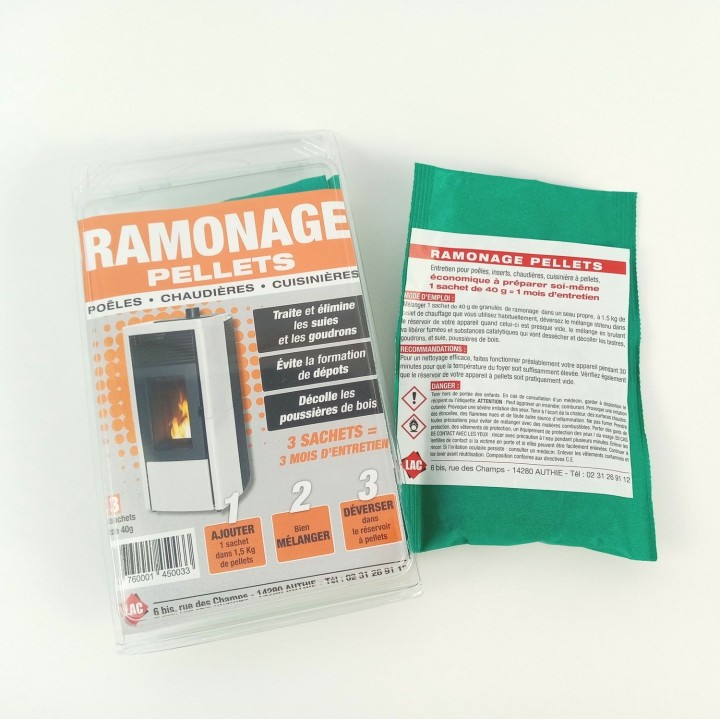 Granulés de ramonage pour appareils à pellets