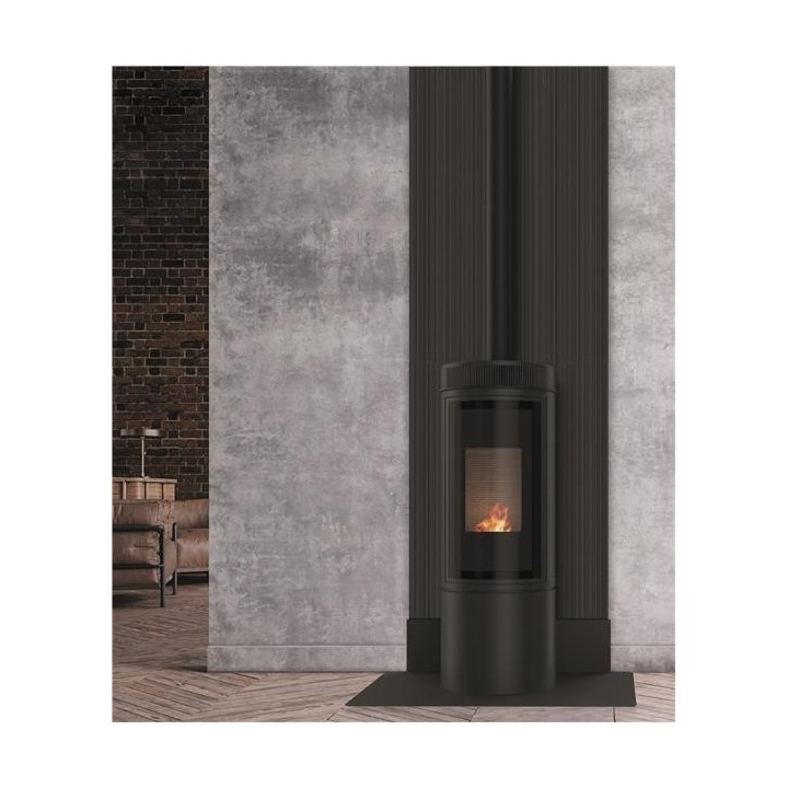 Frosted Black Steel Stove Wall Protector - Capska