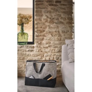 Tweedy Black Cotton Log or Pellet Bag - Dixneuf | Elegant and Practical Design - Capska