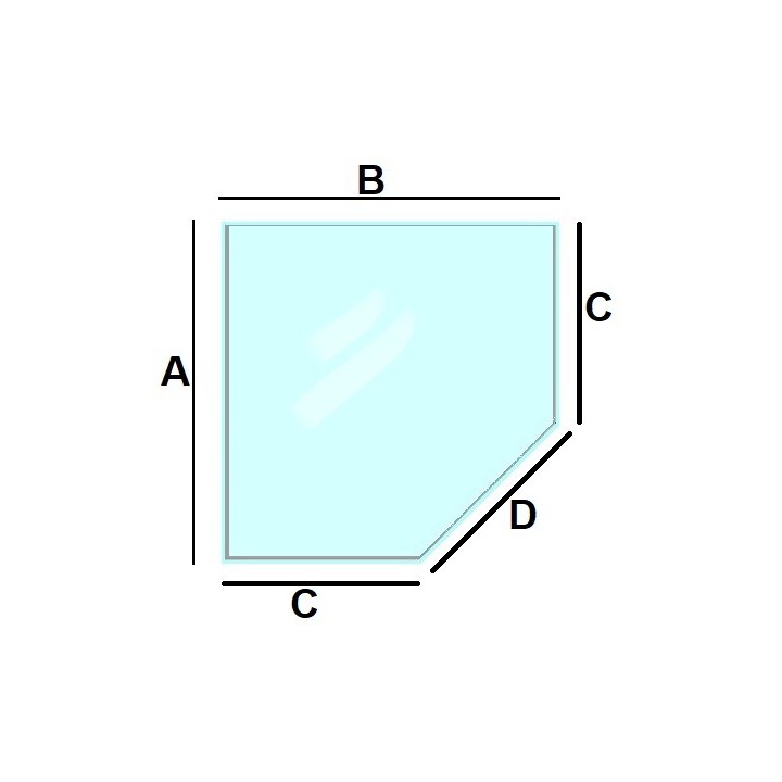 Glass Floor Plate with 1 Cut Corner in Square Shape 100x100cm - Capska