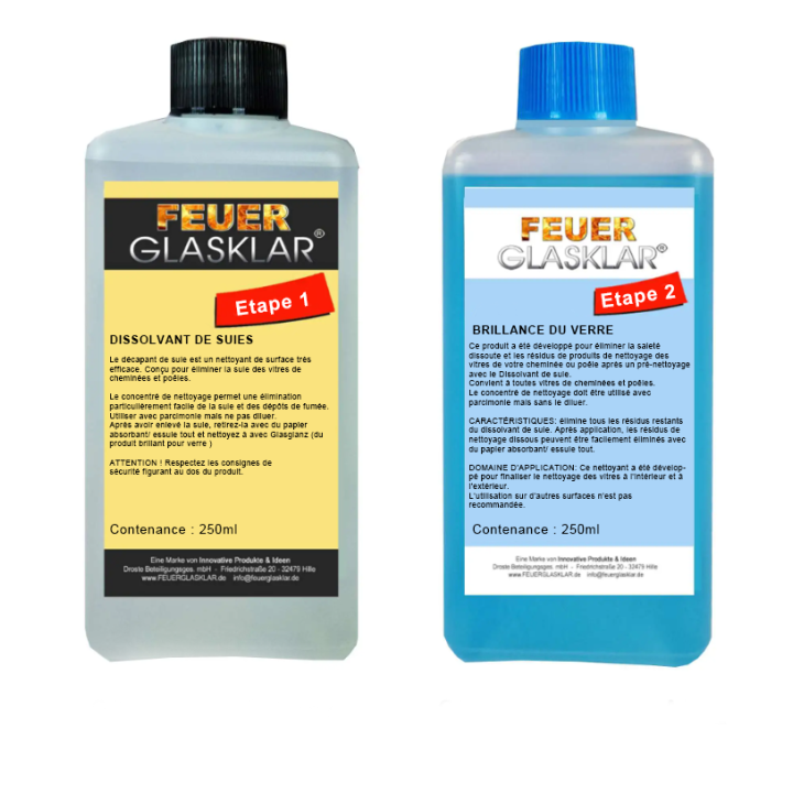 Set de productos de limpieza para cristales de insertos, estufas y chimeneas - Capska