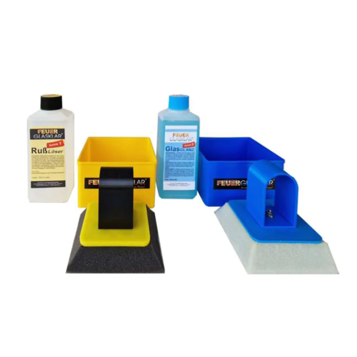 Set de produits nettoyants pour vitres d'inserts, poêles, cheminées - Capska