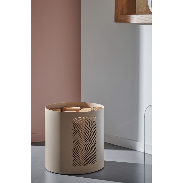 Moderner Holzständer aus sandfarbenem Stahl - Capska