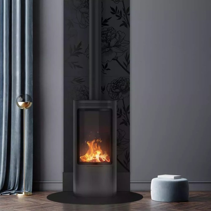 Protección Mural Peonías Dixneuf 81x120 cm Negro Escarchado N3