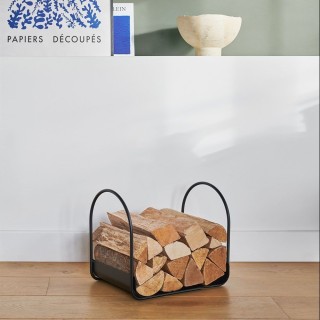 Portalegna Rialto Nero Satinato Dixneuf - Accessorio Camino Acciaio