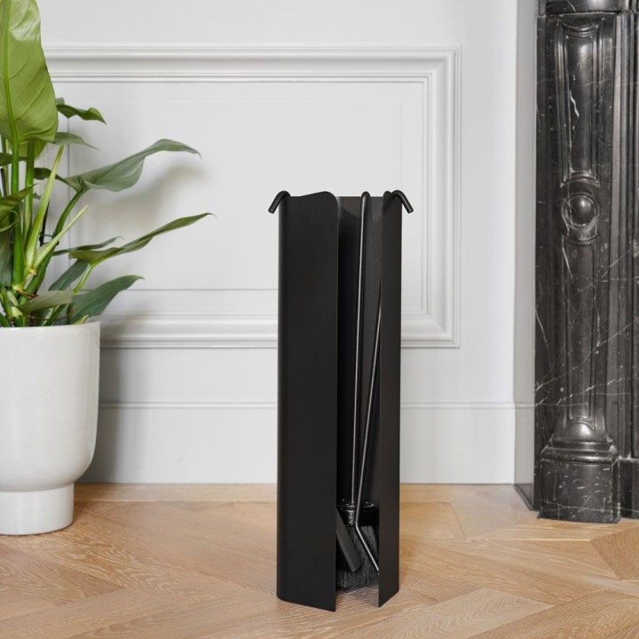 Serviteur de cheminée Dixneuf Edge - 3 accessoires noir givré