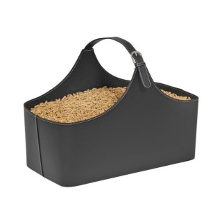 Dixneuf Kunstleder Korb Alpha Schwarz – Kaminzubehör