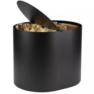 Dixneuf Duo Portalegna e Contenitore per Pellet Diplo Nero Smerigliato N3