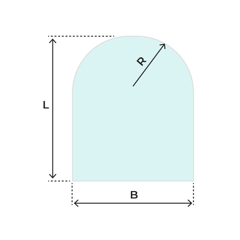 Glasbodenplatte rechteckig gebogen 100x100cm - Capska