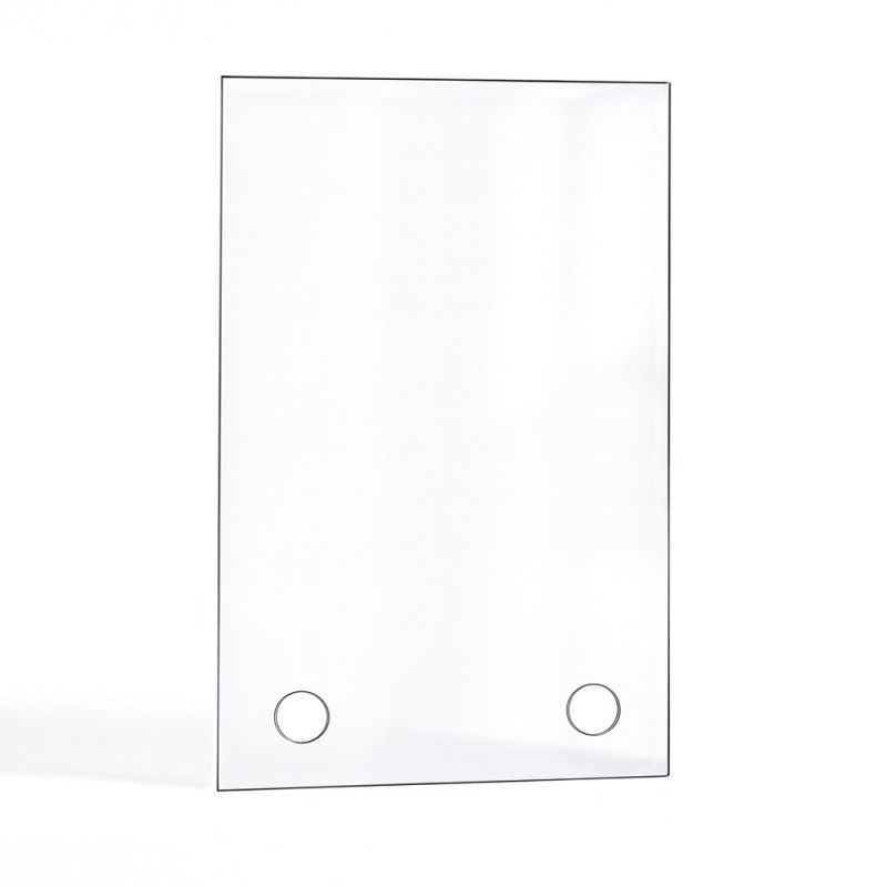 Kaminglas mit Bohrung nach Maß – rechteckig & flach - Capska