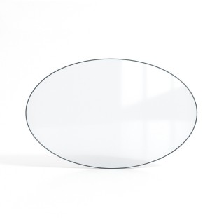 Vitre plate de forme ovale 5 mm sur mesure