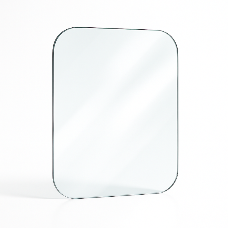 Vitre plate avec 4 angles arrondis 5 mm sur mesure