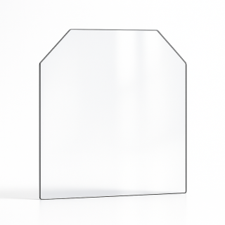 Vitre plate avec 2 angles coupés 5 mm sur mesure