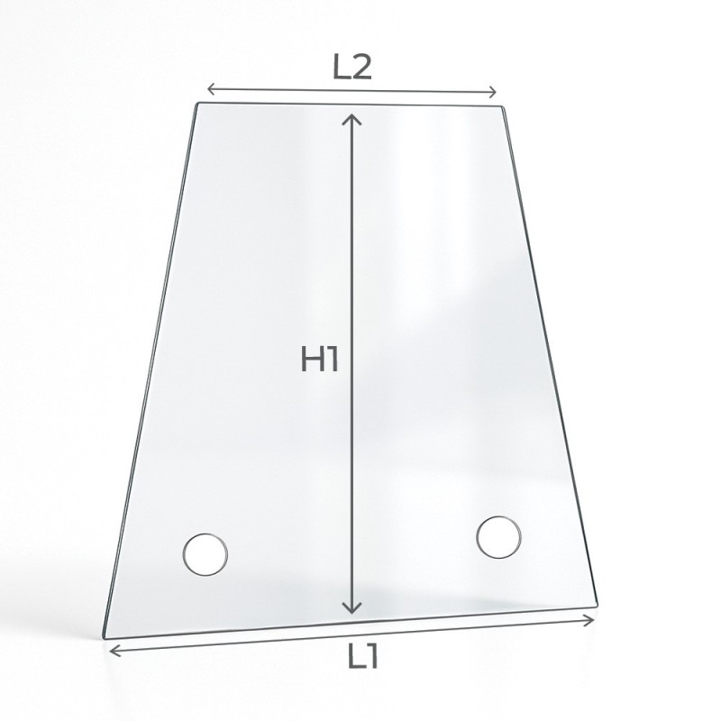 Trapez-Shaped Glass with Drilling for Insert and Stove - Capska