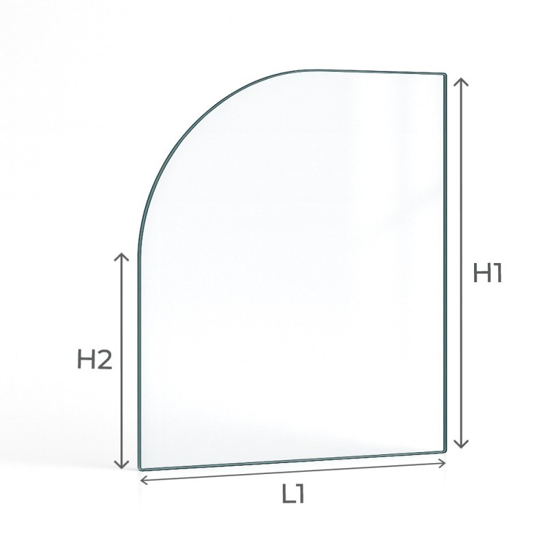 Custom Rectangular Glass with 1 Rounded Corner - Capska