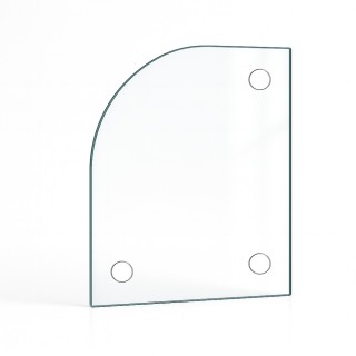 Rectangular glass 1 rounded corner custom for stove - Capska