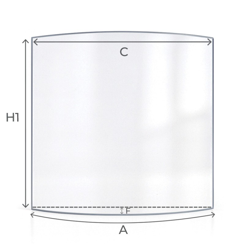 Invicta TAO Glass - Curved glass panel for wood burning stove
