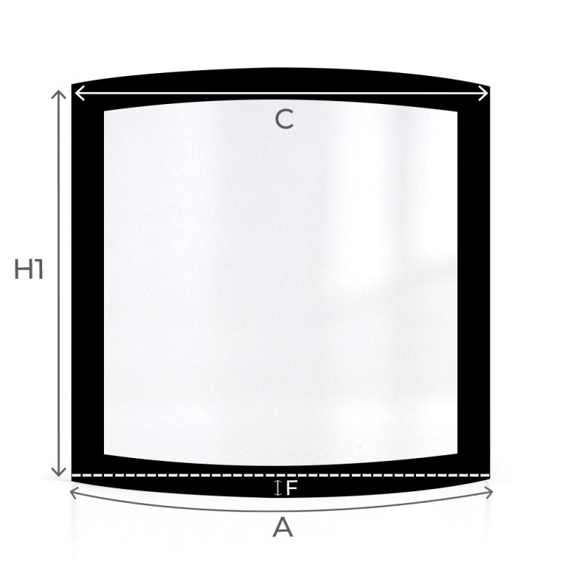 Ganz SWING Glass - Curved glass panel for wood burning stove