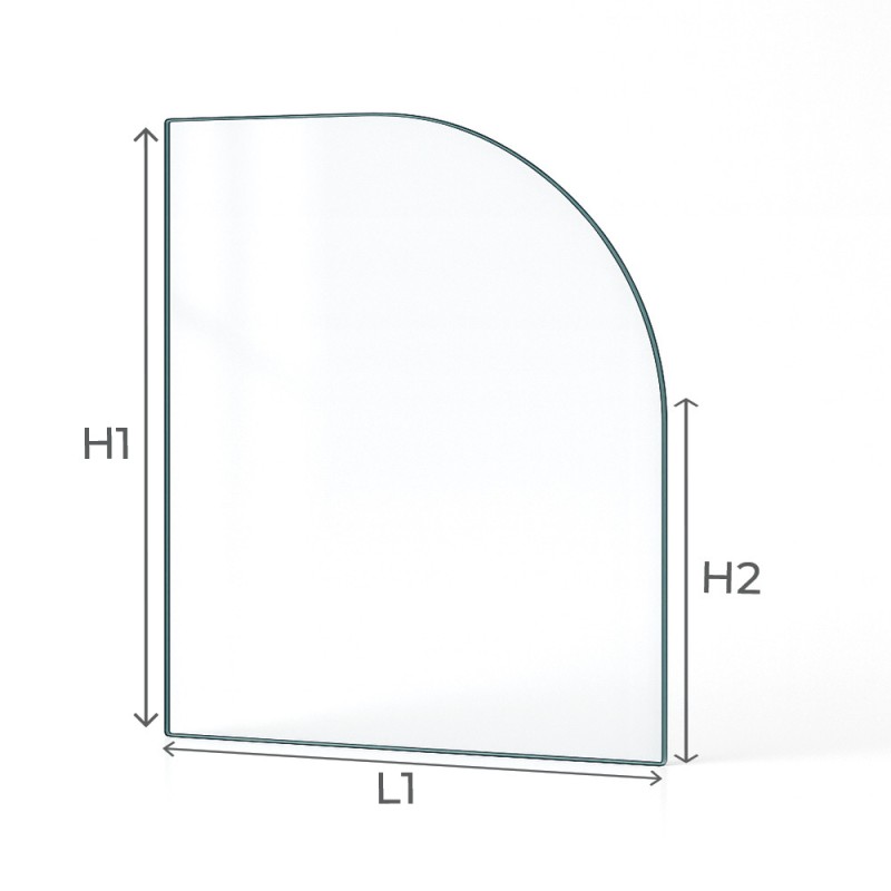 Jotul PEIS-5 Glass - 1 rounded corner Right side glass panel for wood burning stove