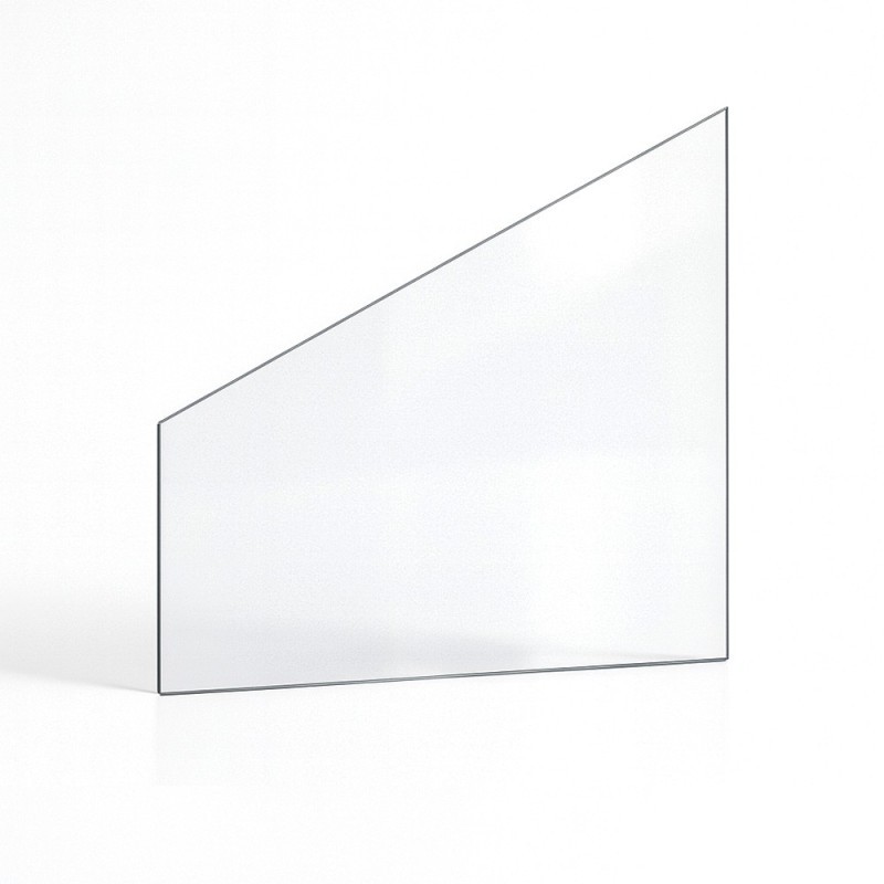 Deville 7836 INSERT BOIS 11 KW Glas - Rechtwinkliges Trapez Rechte Seite Kaminglas für Kaminofen