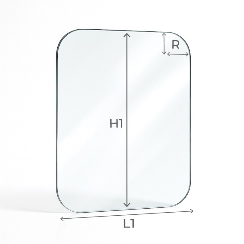 Glass with 4 rounded corners custom cut for inserts - Capska