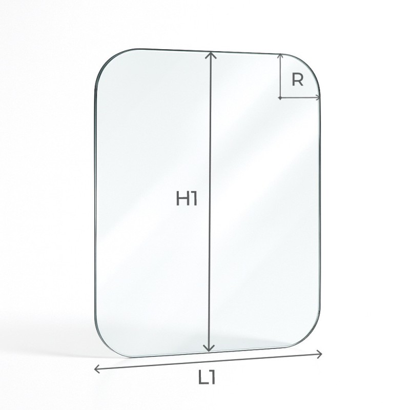 Glass with 4 rounded corners custom cut for inset and stove - Capska