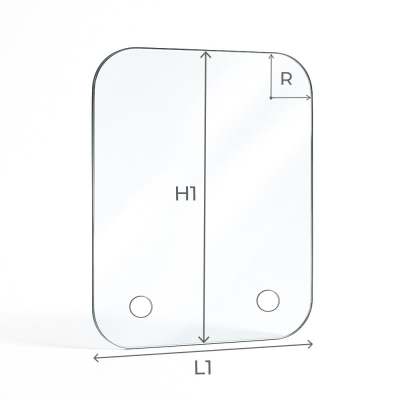 Glas mit 4 abgerundeten Ecken nach Maß - Capska