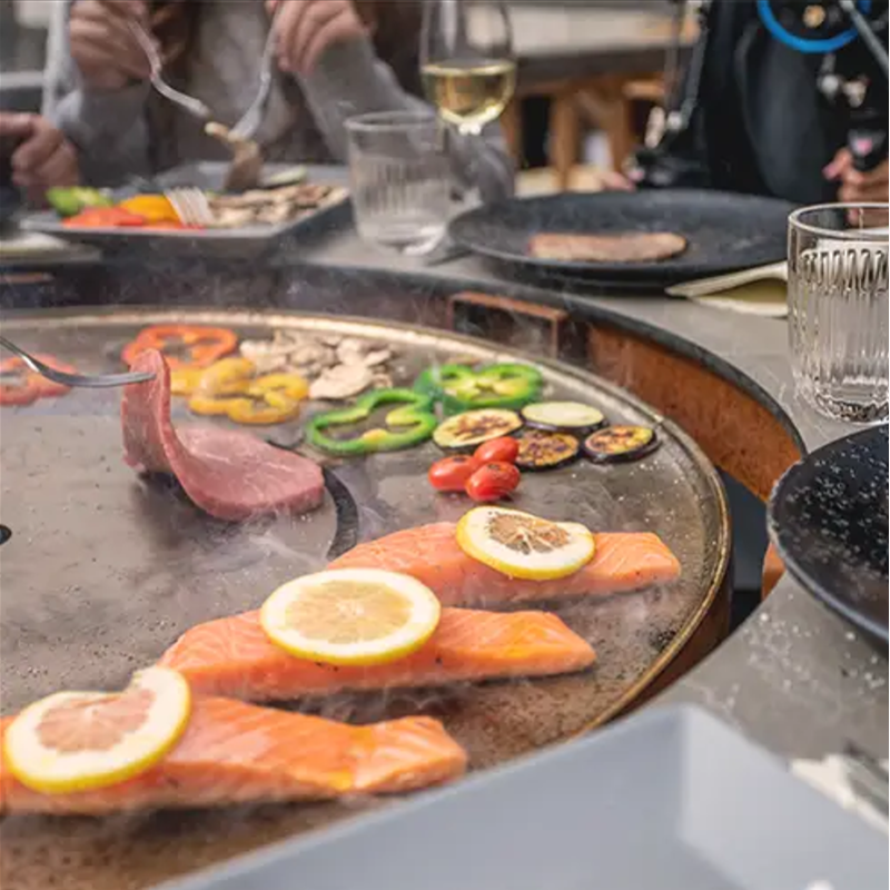 Plancha Brasero Gaz 130 cm - 1 hauteur 80cm - Capska