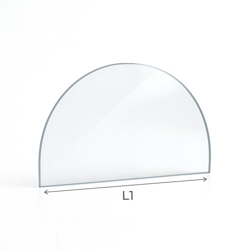 Verre demi-cercle découpe sur mesure pour poele et insert - Capska