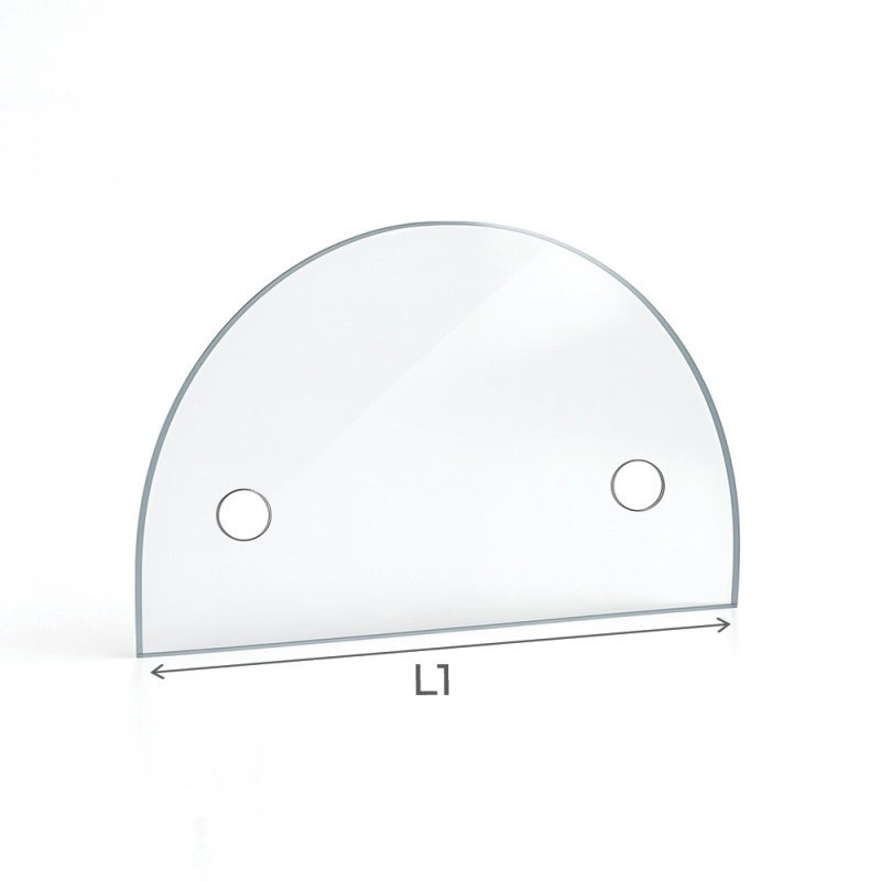 Vidrio plano semicircular en vidrio vitrocerámico para insert o estufa de leña - Capska